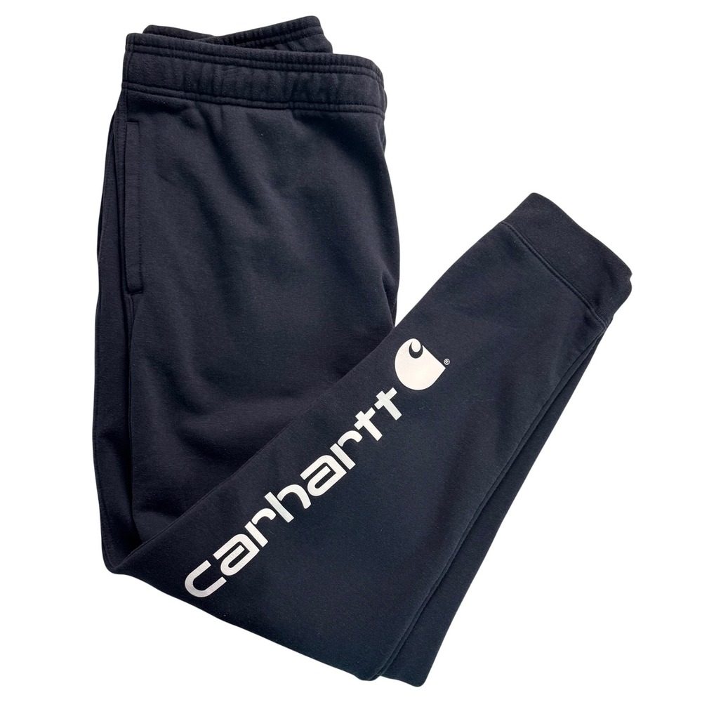 Carhartt Mens XL Loose Fit Navy Blue Logo Graphic Sweatpants BN5899-M